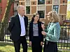 Finansminister Trygve Slagsvold Vedum, bransjeleder i Virke, Åse Skrøvset og digitaliseringsminister Karianne Tung.