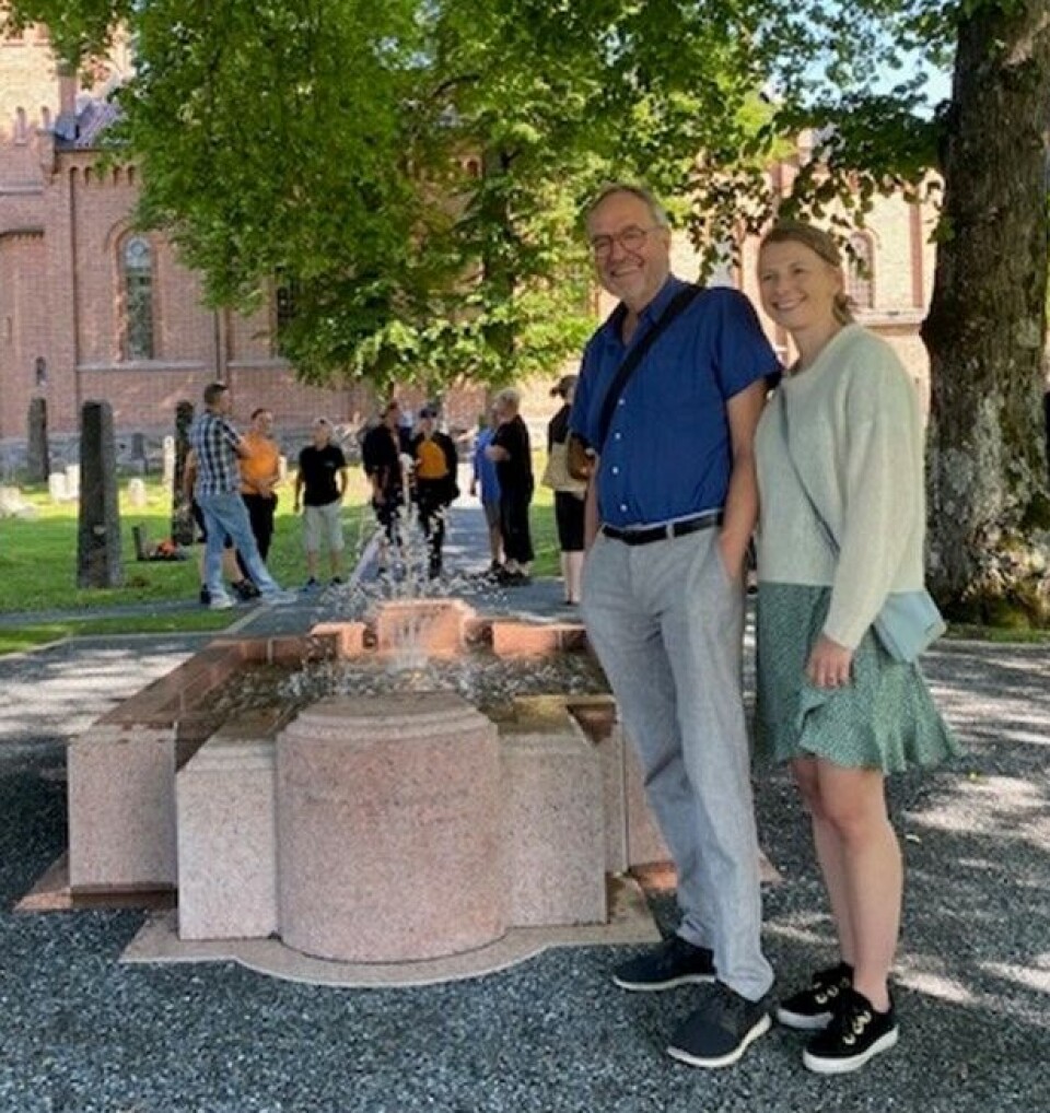 Landskapsarkitekt Helge Strand og Kjersti Andrea Bråge Fjeldstad fra Link Arkitektur på åpningsdagen. Landskapsarkitekt Helge Strand og Kjersti Andrea Bråge Fjeldstad fra Link Arkitektur på åpningsdagen.
